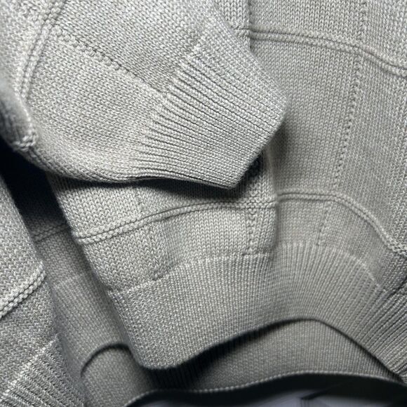 Izod Sweater Men's Large Beige Windowpane Knit Crewneck Pullover Australia NWOT - Picture 6 of 9